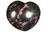 Polished Rhodonite Heart - Madagascar #126763-1